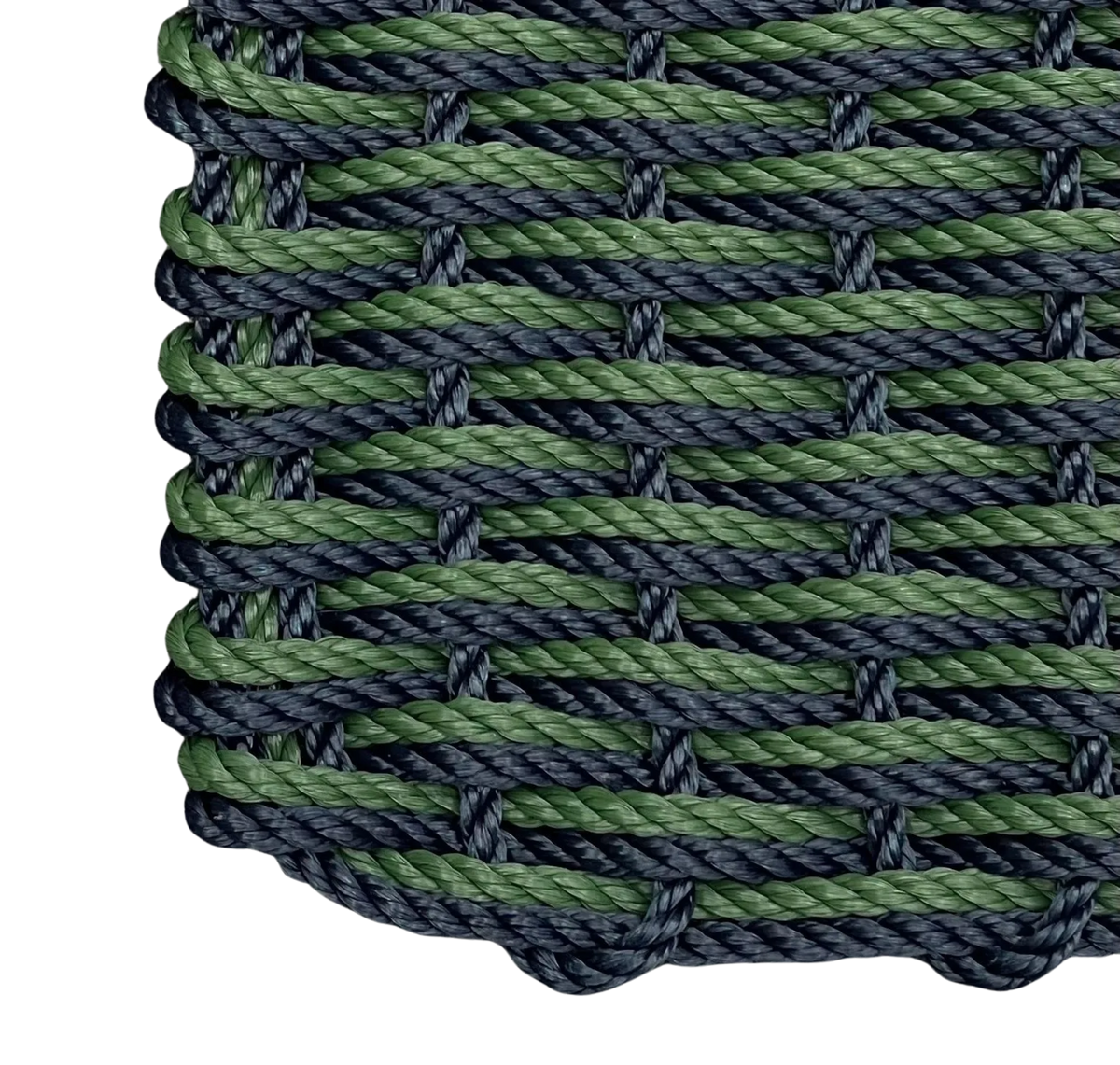 Double Weave - Navy with Forrest Green