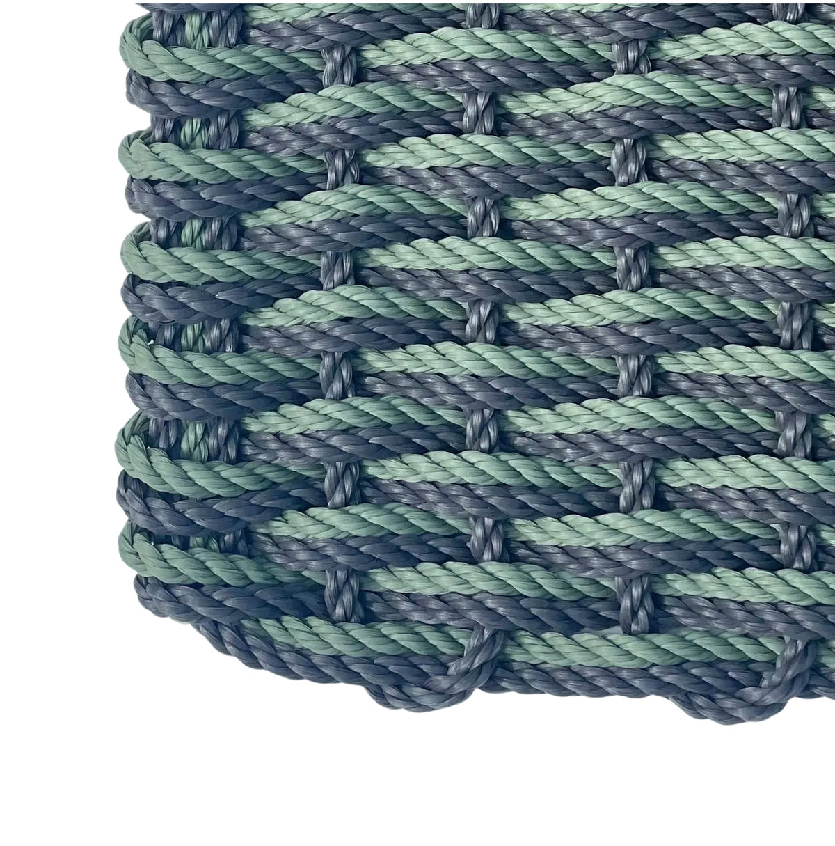 Double Weave - Slate Grey with Green