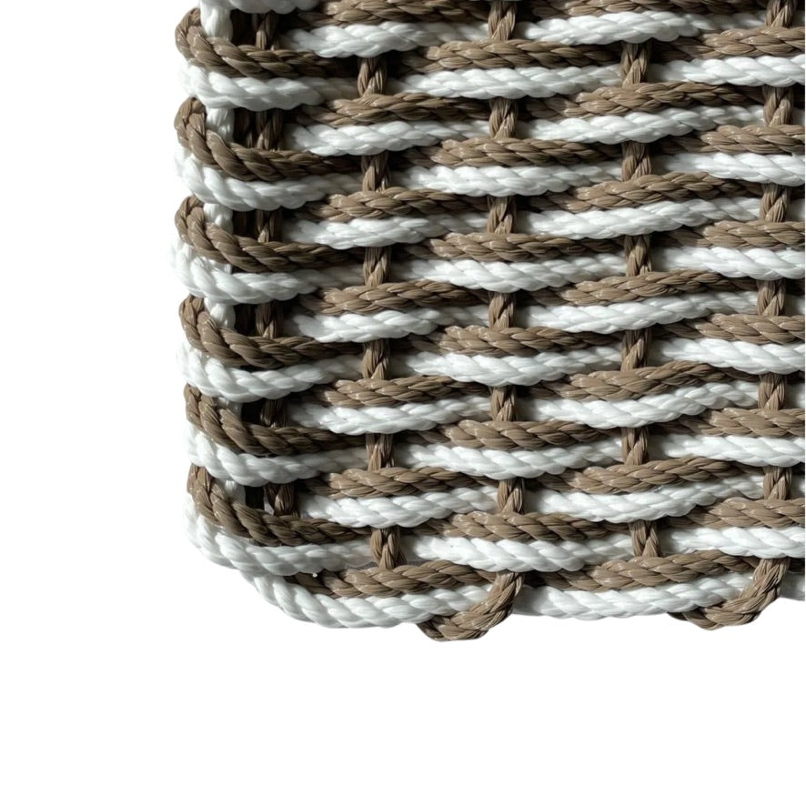 Double Weave - Taupe with White
