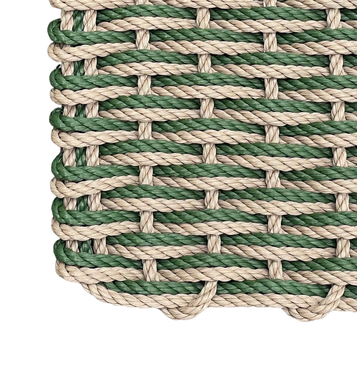 Double Weave - Taupe with Forrest Green