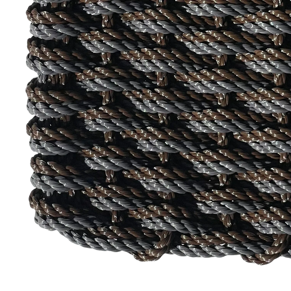 Double Weave - Brown with Slate Grey