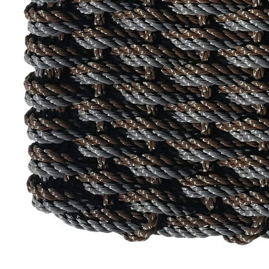 Double Weave - Brown with Slate Grey