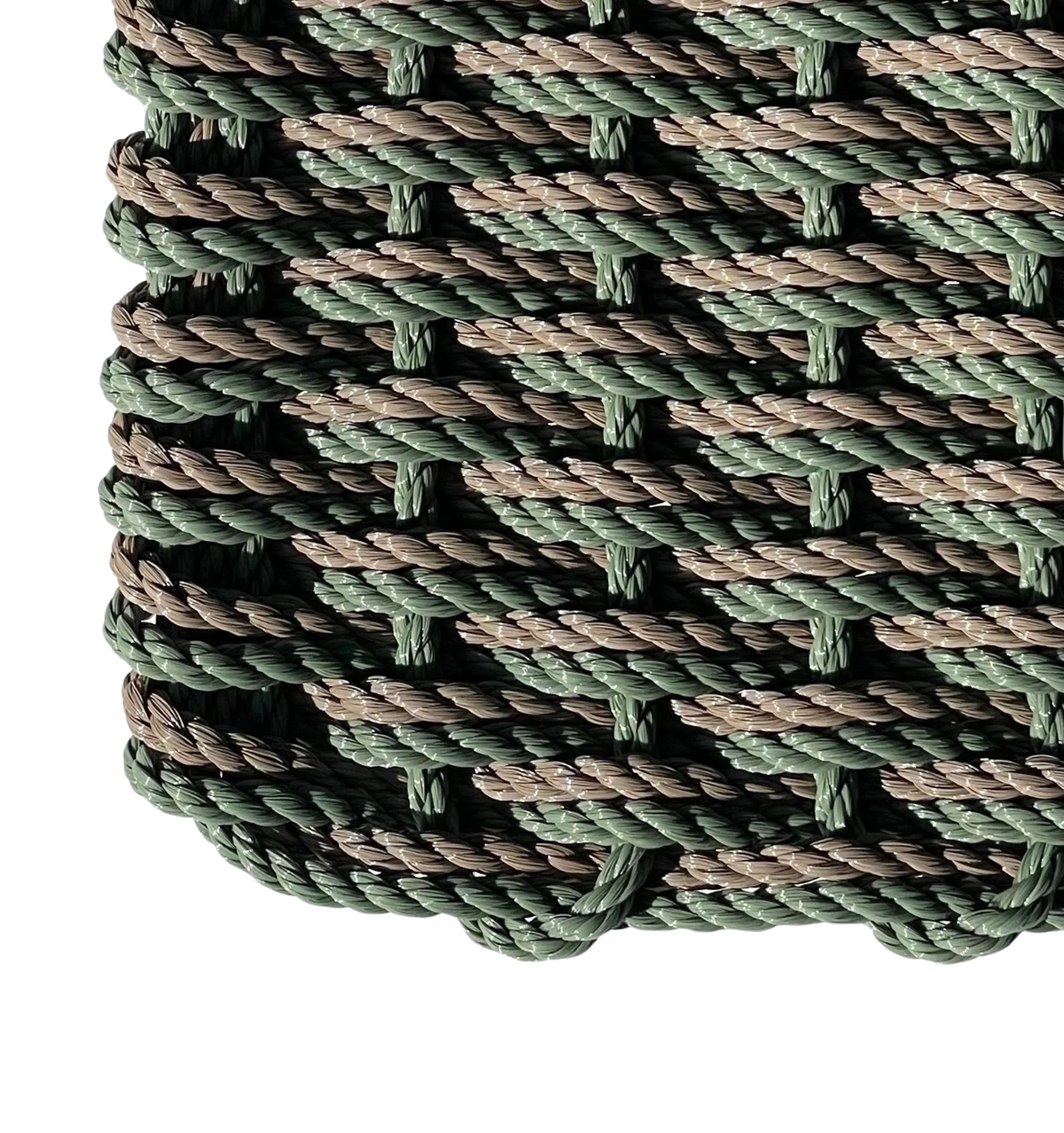 Double Weave - Green with Taupe