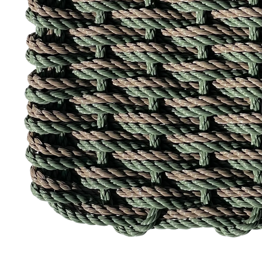 Double Weave - Green with Taupe