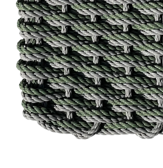 Double Weave - Industrial Grey with Green