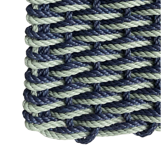 Double Weave - Navy with Green