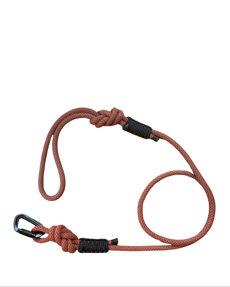 Rope Dog Leash - Red with Black