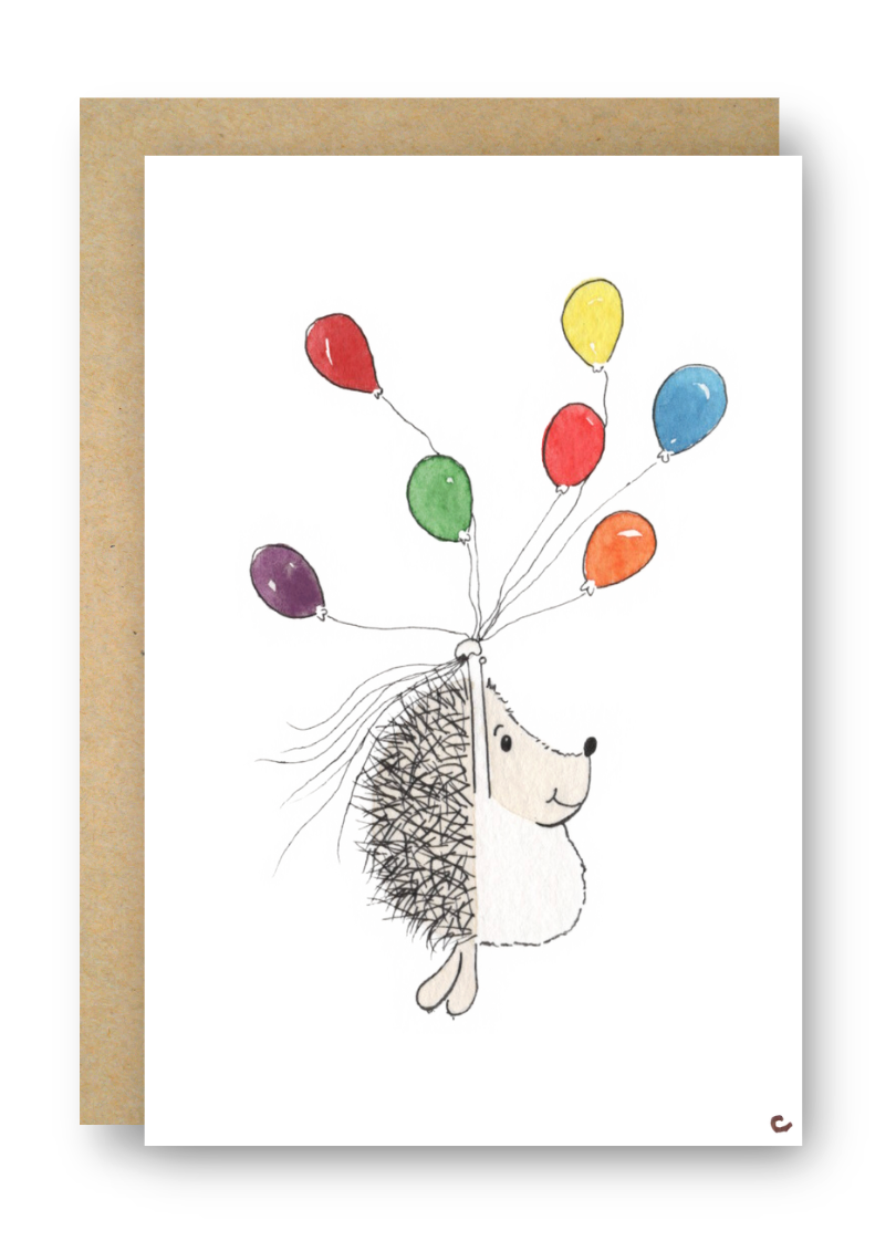 Hedgehog with Balloons