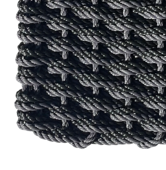 Double Weave - Slate Grey with Black