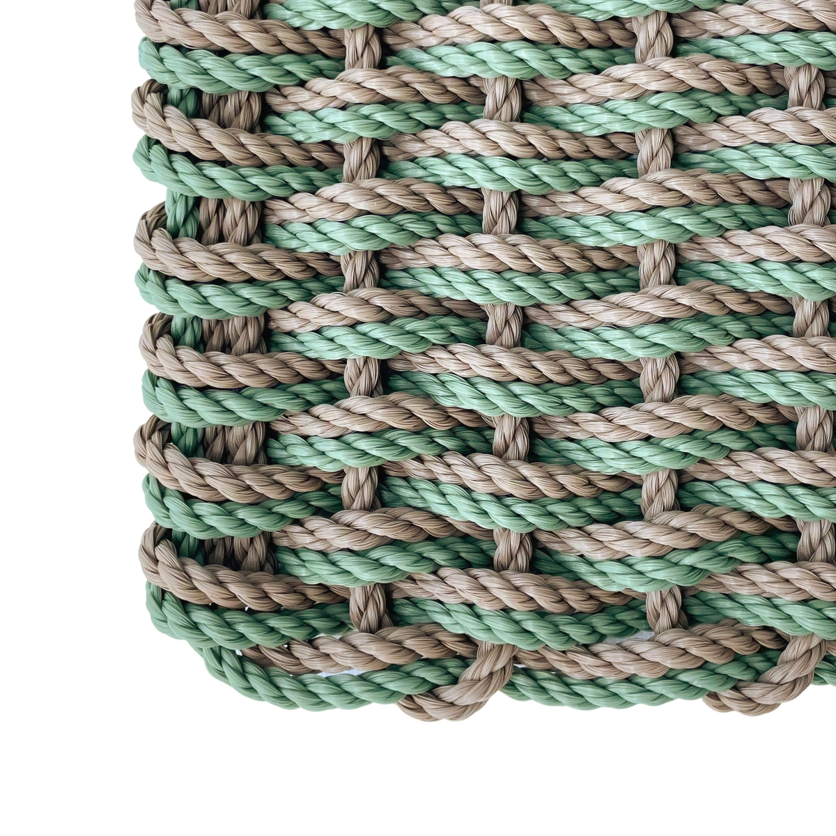 Double Weave - Taupe with Green