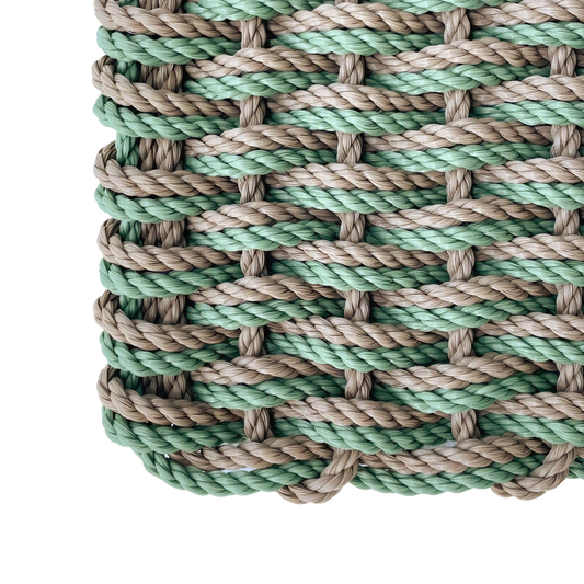 Double Weave - Taupe with Green