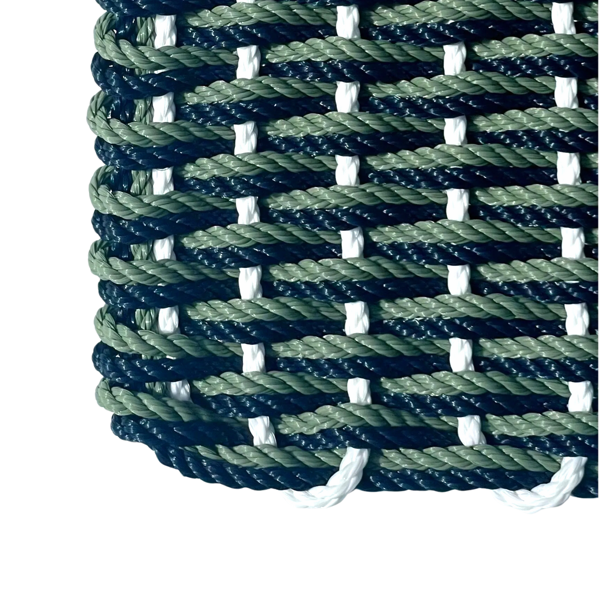 Double Weave - White, Green and Navy